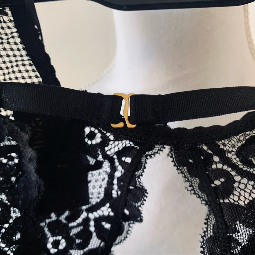 Cynthia Rowley bralette CR lace bra RN 119152 black S small NEW - Picture 3 of 7